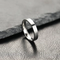 Polished silver stainless steel ring with 6mm band and smooth mirror finish surface - 6 / Polished Simple Style / 4mm / Silver