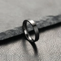Minimalist 6mm black polished stainless steel ring for men and women in sleek finish - 6 / Polished Simple Style / 4mm / Black