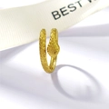 Adjustable gold snake ring featuring detailed scale texture and bohemian vintage style - Snake Style (121 Gold Color)