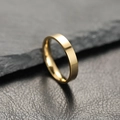 Minimalist 6mm gold plated stainless steel ring with a polished mirror finish surface - 6 / Polished Simple Style / 4mm / Gold