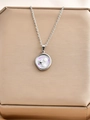 Collana oceano in acciaio al titanio argento con motivo nebulosa lavanda e ciondolo stella - Stella Marina Argento