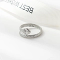Adjustable silver snake ring featuring detailed scale texture and minimalist wrap design - Snake Style (124 Steel Color)