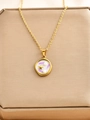 Collana con ciondolo a stella dorata e fascino perlato viola su scatola di seta - Oro Giallo Stella Marina