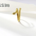 Adjustable golden snake-shaped open ring featuring detailed scale texture patterns - Snake Style (126 Gold Color)