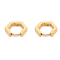Minimalistische geometrische sechseckige Ohrringe aus goldfarbenem Titanstahl matt - Gold