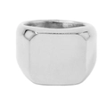 Anillo de sello minimalista de plata con una gran cara cuadrada lisa para joyería de hombre - US 7 / Color acero