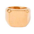 Anillo de sello cuadrado dorado pulido para hombre en acero inoxidable minimalista - US 7 / Dorado