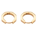 Boucles d'oreilles octogonales en acier titane plaqué or 18 carats avec fermoir charnière - Or