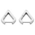Minimalistische geometrische Dreieck-Ohrringe aus poliertem silbernem Edelstahl - 14.4mm / Stahlfarben