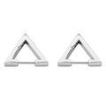 Pendientes triangulares de acero inoxidable plateado pulido con diseño minimalista - 3.0*16.3*18.2 / Color acero