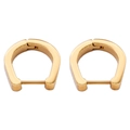 Pair of minimalist golden U-shaped hoop earrings with a high-polished mirror finish - Gold