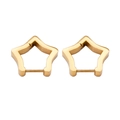 Boucles d'oreilles créoles en forme d'étoile dorée en acier inoxydable pour femmes - Petit (16.7mm) / Or