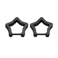 Boucles d'oreilles étoiles géométriques en acier inoxydable au fini noir mat élégant - Petit (16.7mm) / Noir