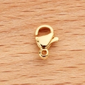 Polished 18K gold plated 304 stainless steel lobster clasp for jewelry making - 9mm / Gold
