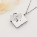 Collier enveloppe argenté avec pendentif carte amovible gravé Love You - Argent Loveyou