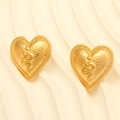 Pendientes de corazón en oro de 18k con textura martillada y diseño de serpiente - Serpiente Martillada Corazón