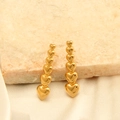 Detalle de seis corazones graduados chapados en oro de 18k en pendientes largos - Estilo de Seis Corazones Colgantes (EHF082)