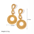 Orecchini a serpente vintage placcati oro 18k con texture a scaglie dettagliate da donna - Ouroboros E Cerchio
