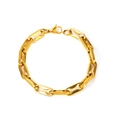 Pulsera de cadena minimalista de acero inoxidable chapado en oro con eslabones geométricos - Estilo de Cadena Dorada Estilo H (sl075g) / Dorado