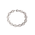 Pulsera de cadena de eslabones de nariz de cerdo en acero inoxidable plateado pulido - Plateado