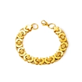Pulsera de cadena de serpiente en acero inoxidable chapado en oro 18k con cierre de langosta - Estilo Dorado de Eslabón 3D en U (sl079) / Dorado