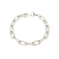 Pulsera de cadena cubana para hombre en acero inoxidable con eslabones y cierre langosta - Plateado