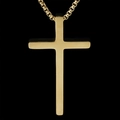 Collar con colgante de cruz de acero inoxidable dorado con cadena de caja para hombres - Collar de Colgante Cruz (Tono Dorado)
