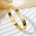 Pulsera de acero inoxidable dorado con cruz grabada y oración del Padre Nuestro en español - Dorado Mayúsculas