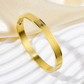Pulsera religiosa de acero dorado con grabado láser del Padre Nuestro y una cruz - Dorado Minúsculas