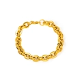 Pulsera de cadena minimalista de acero inoxidable dorado con eslabones ovalados - Estilo de Cadena Gruesa Ovalada Dorada (sl076g) / Dorado