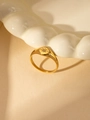 Anillo de sello en acero bañado en oro 18k con estrella de ocho puntas y circón brillante - US 7 / Anillo De Estrella Dorado