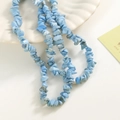 Macro shot of natural sky blue irregular stone beads for DIY handmade jewelry crafts - Approx 270 Pcs/Strand / Sky Blue Texture (0801)