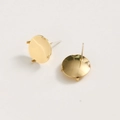 Close-up of gold-plated 4-prong earring studs findings for DIY jewelry making - Stud Earrings / 12mm