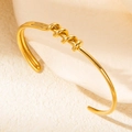 Bracciale rigido minimalista in oro 18 carati con design a nodo e finitura lucida - Oro-Stile Avvolto a Tripla Spirale (szkk110g)
