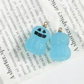 Pendentifs citrouille en résine bleu clair translucide avec paillettes pour bijoux DIY - Citrouille Scintillante Bleu Clair (3)