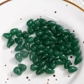 Macro detail of green teardrop natural stone beads with smooth polished finish for DIY jewelry - 1 Piece/Pack / Green