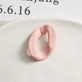 Vue macro de connecteurs ovales en résine rose mat pour accessoires bijoux DIY - Matte Pink (14)