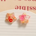 Transparent star resin pendants with colorful clay confetti for DIY earring and jewelry making - Transparent Warm Tone Filling (No. 1)