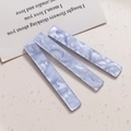 Set di tre fermagli per capelli rettangolari lunghi in acrilico viola chiaro per donna - Blu