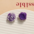 Detailed macro view of resin rose petals with gradient purple tones for DIY jewelry - Purple