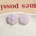 Detail showing front and back of matte light purple resin daisy flower DIY accessories - Light Purple