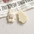 Macro di ciondoli a forma di coniglio floccato beige fai-da-te con texture morbida per hobby - Coniglio Bianco Sporco