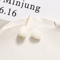Macro shot of white tulip resin beads for DIY jewelry on artistic stone background - Tulip Bud (57#) / 1 Piece / Semi-transparent White