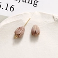Detail of pink marble-textured resin flower charms for DIY jewelry crafting - Tulip Bud (59#) / 1 Piece / Coffee