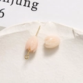 Macro view of light pink tulip beads with gold pins for DIY jewelry making accessories - Tulip Bud (65#) / 1 Piece / Pink