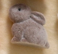 Cute taupe flocked rabbit accessory made of high-quality resin for DIY jewelry designs - Dark Gray