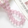 Close-up of frosted pink glass beads for DIY jewelry making on white background - 1 Piece / Pink