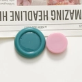 Perline in resina circolari rosa e verde acqua per orecchini e accessori per capelli - Lake Green Base + Pink Half-ball Set