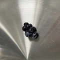 Macro detail of French vintage black and white marble acrylic bubble bead for DIY jewelry - Cloud Shape / Smudged Black