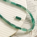 Elegante groene cilindrische stenen kralen voor DIY-armbanden met een gladde afwerking - Agaatgroene Kolomstijl (27)